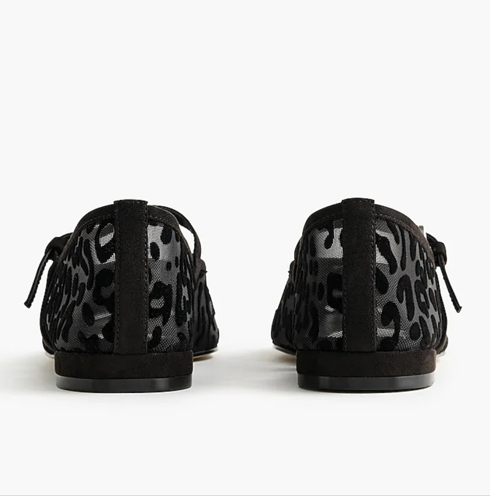 J.Crew Leopard Mesh Mary Jane Flats, 9, Black - Picture 4 of 11